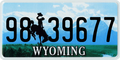 WY license plate 9839677