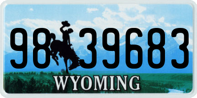 WY license plate 9839683