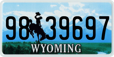 WY license plate 9839697