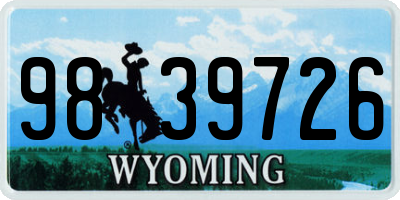 WY license plate 9839726