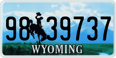 WY license plate 9839737