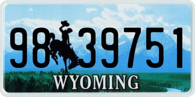 WY license plate 9839751