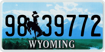 WY license plate 9839772