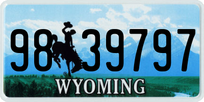 WY license plate 9839797
