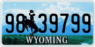 WY license plate 9839799
