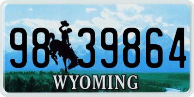 WY license plate 9839864