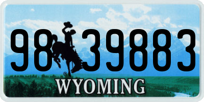WY license plate 9839883