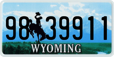 WY license plate 9839911
