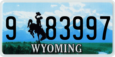 WY license plate 983997