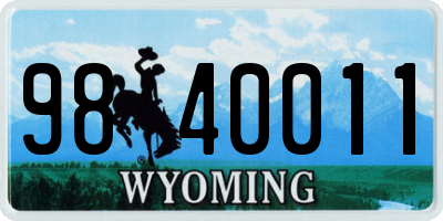 WY license plate 9840011
