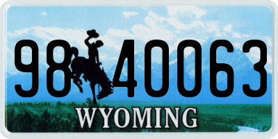 WY license plate 9840063