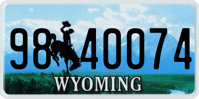 WY license plate 9840074
