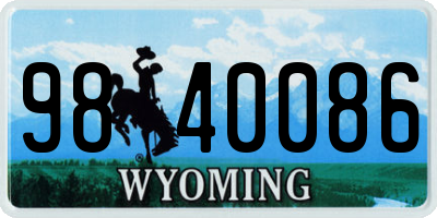 WY license plate 9840086
