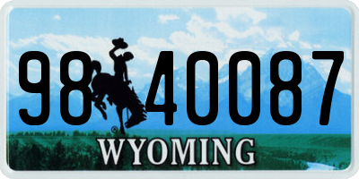 WY license plate 9840087