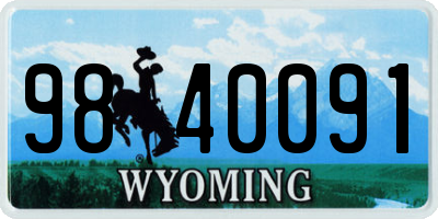 WY license plate 9840091