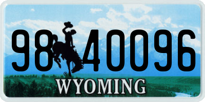 WY license plate 9840096