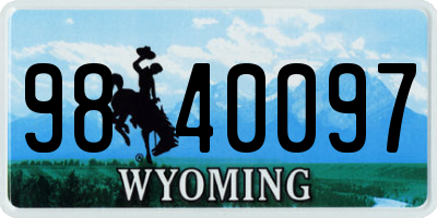 WY license plate 9840097