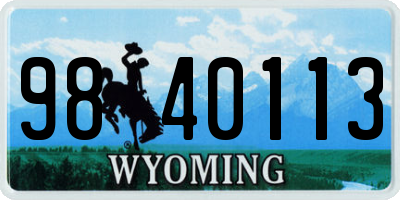 WY license plate 9840113