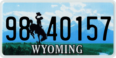 WY license plate 9840157