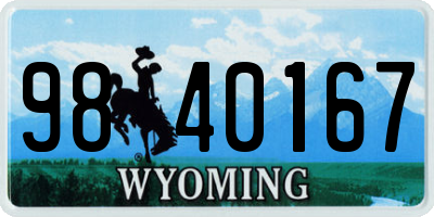 WY license plate 9840167