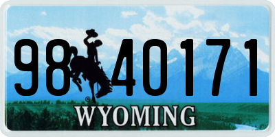 WY license plate 9840171