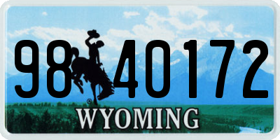 WY license plate 9840172