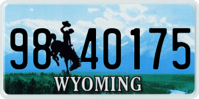 WY license plate 9840175