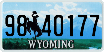 WY license plate 9840177