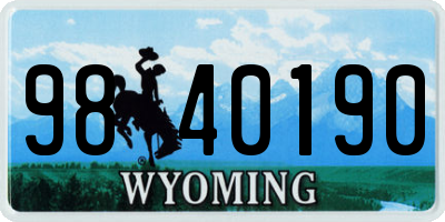 WY license plate 9840190
