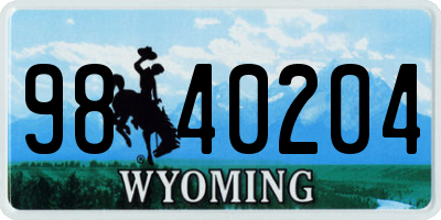 WY license plate 9840204