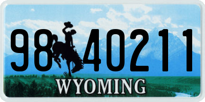 WY license plate 9840211