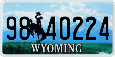 WY license plate 9840224