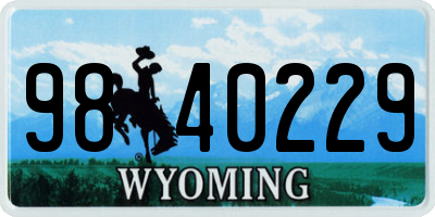 WY license plate 9840229