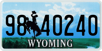 WY license plate 9840240