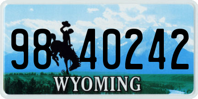 WY license plate 9840242