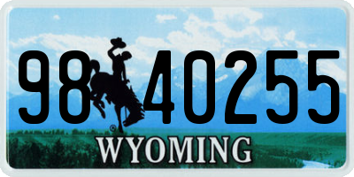 WY license plate 9840255