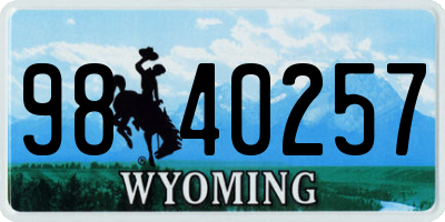 WY license plate 9840257