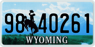 WY license plate 9840261