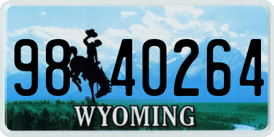 WY license plate 9840264