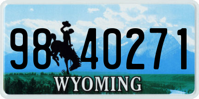 WY license plate 9840271