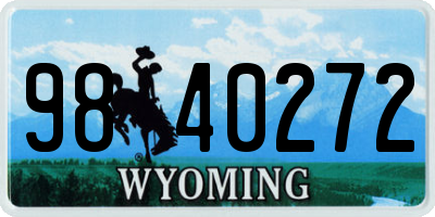WY license plate 9840272