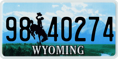 WY license plate 9840274