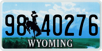 WY license plate 9840276