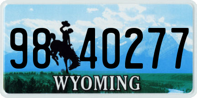 WY license plate 9840277