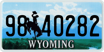 WY license plate 9840282