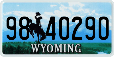WY license plate 9840290