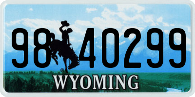 WY license plate 9840299