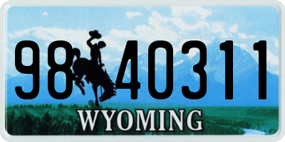 WY license plate 9840311