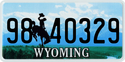 WY license plate 9840329