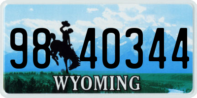 WY license plate 9840344